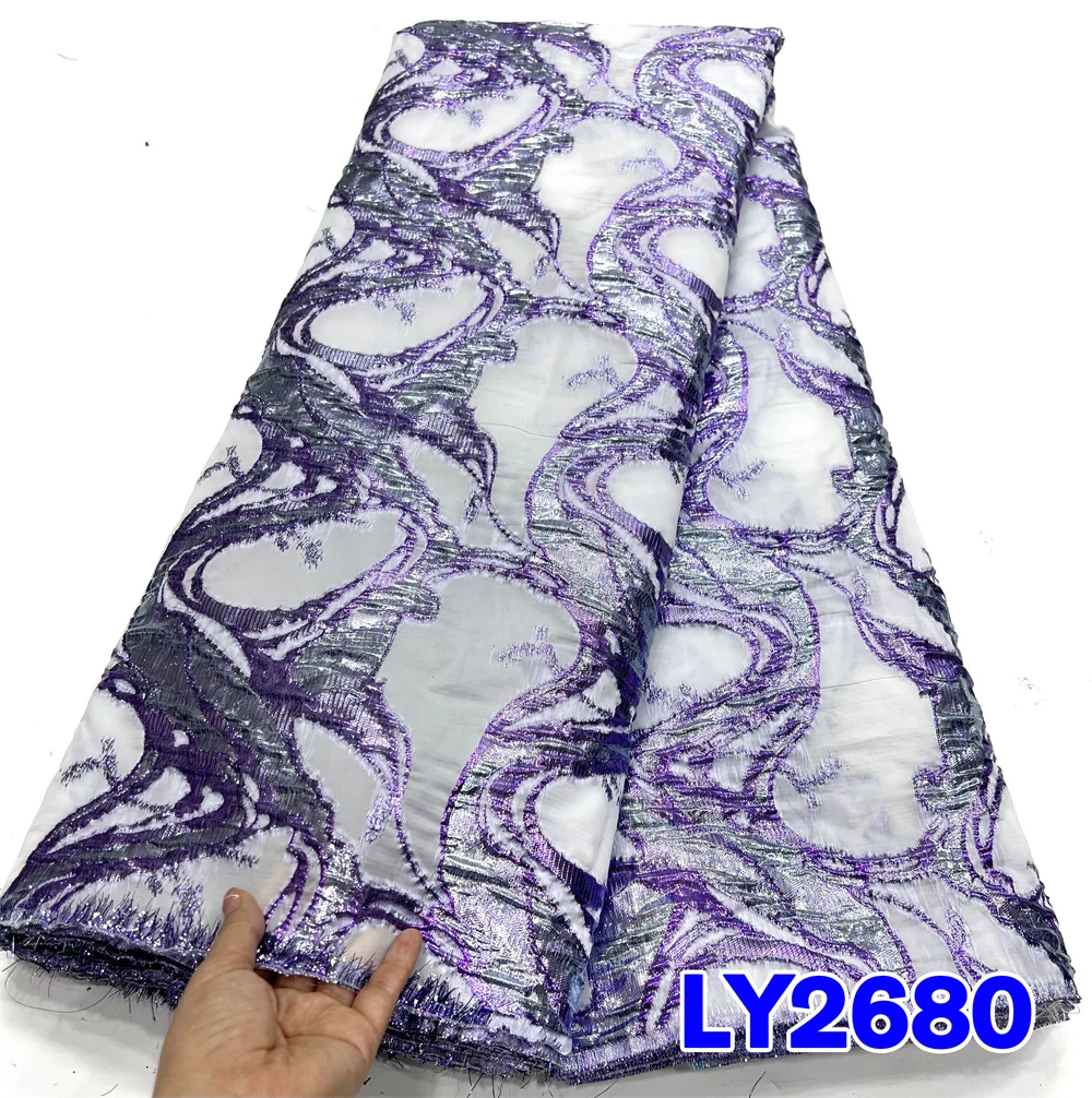 Luxury Skin Healthy High Quality 2024 African Nigerian Voile Lace Fabric French Organza Party Dress Brocade Jacquard Gild Lace