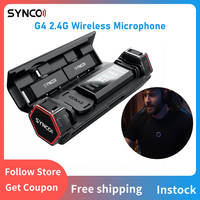 SYNCO G4 Wireless Microphone Noise Cancellation 200m Stable Range Lavalier Microphone For Phone Camera Interview Live Streamin
