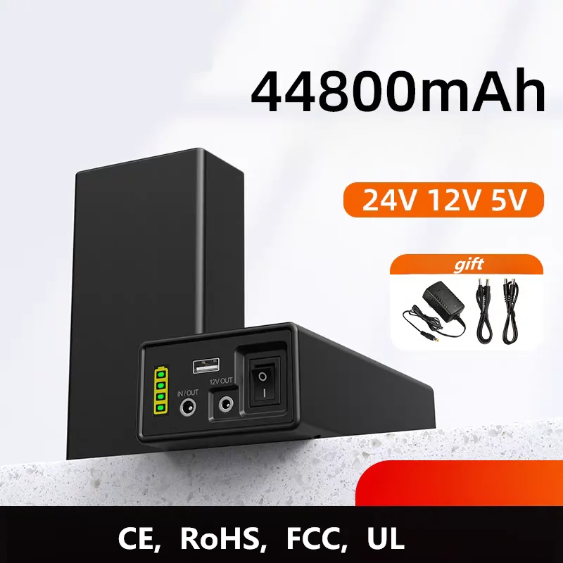 High Quality 24V 12V 44800MAH Li-ion Battery for Portable Outdoor UPS Router/monitor/cellphone/LED lights Power Bank