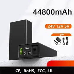 High Quality 24V 12V 44800MAH Li-ion Battery for Portable Outdoor UPS Router/monitor/cellphone/LED lights Power Bank