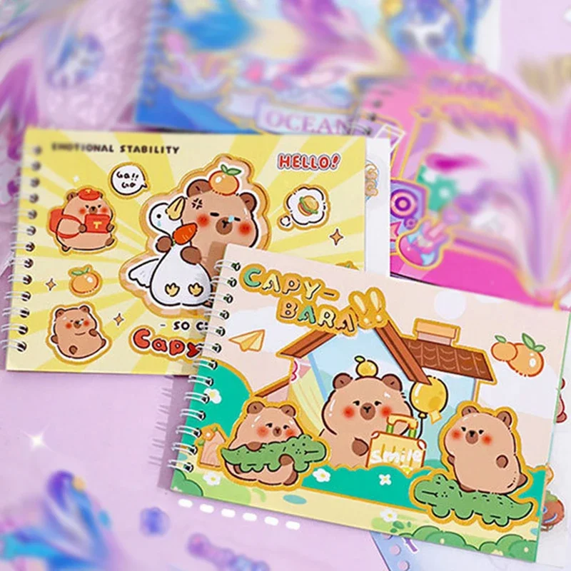 14Pcs/Set Cute Cartoon Capybara Decorative PVC Sticker Scrapbooking diy Label Diary Name sticker Stationery Album Journal Gift