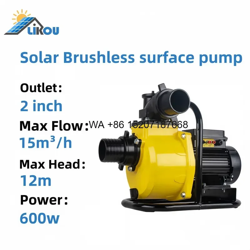 Wmwmnu for LIKOU High Head Solar Water Pump for Irrigation Agriculture 72V DC High Pressure Surface Water Pump