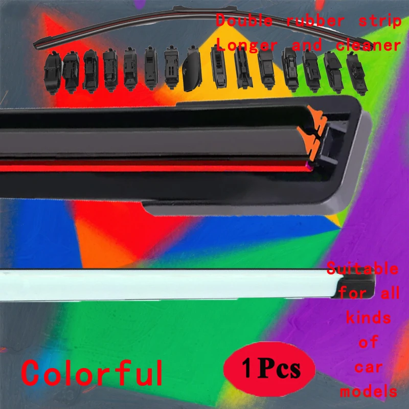 

Sky blue Car Windshield Wiper blades Universal Soft Double layer Rubber Frameless Bracketless 14" 16" 19" 20" 21" 22" 24"26"