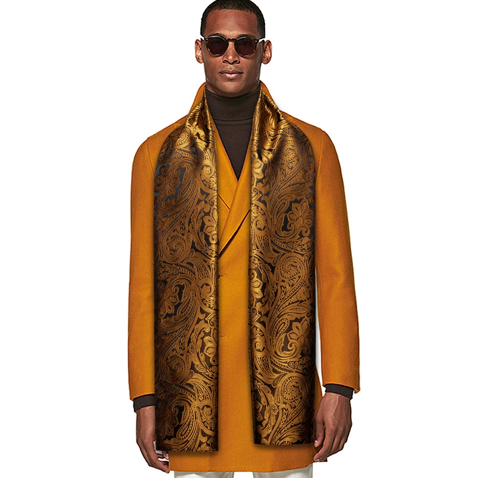 新品　【GOLDEN 】PAISLEY PRINT SILK スカーフ AliExpress