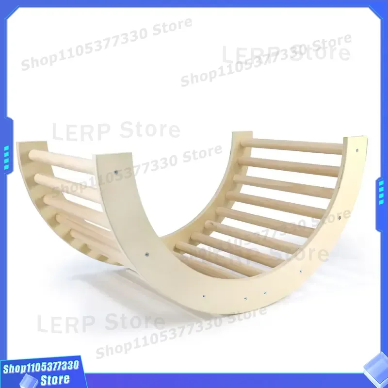 Multifunctional Wooden Rocking Chair for Kids Climbing Frame Interactive Balance Training Toy Early Education Parent Child