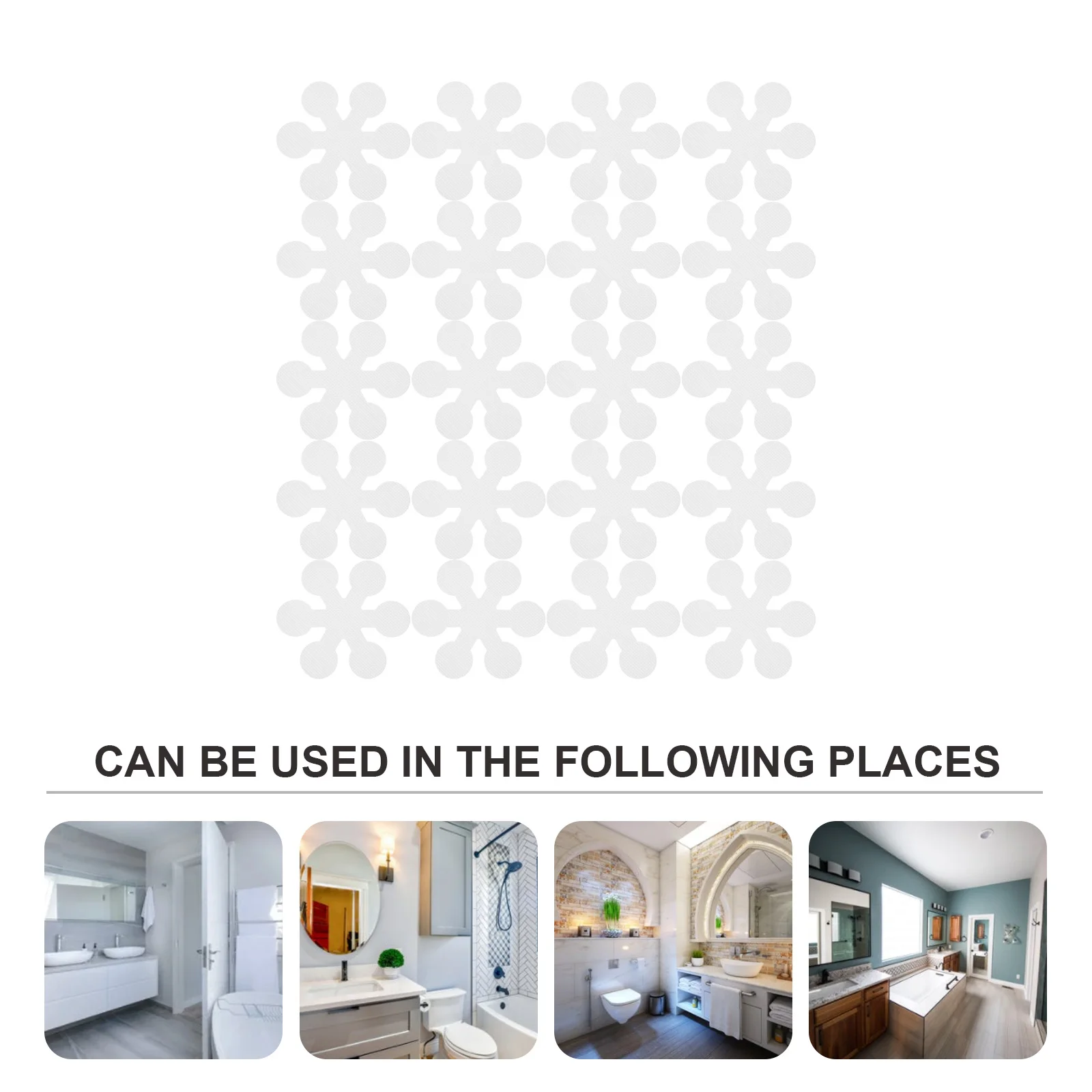 20 قطعة ملصقات أرضية مضادة للانزلاق ندفة الثلج لاصق دش قطاع حمام عدم الانزلاق ملصق الشريط للحمام سلامة الحمام العرض #4