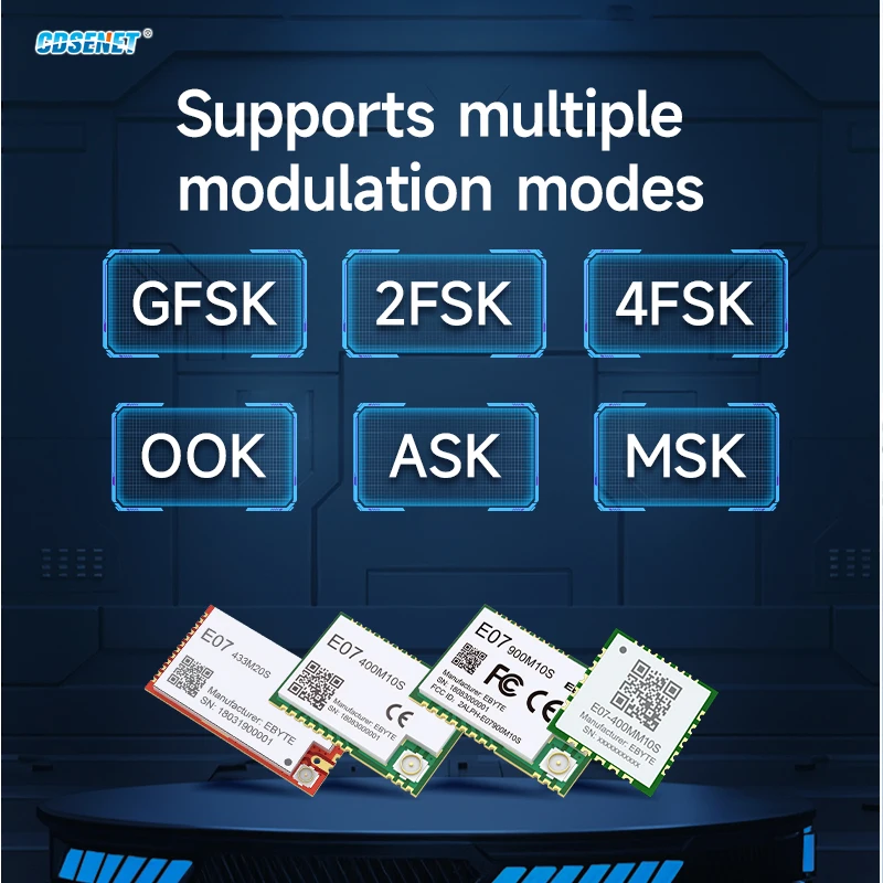 CC1101 433MHz 100mW rf Module 20dBm CDSENET E07-433M20S Long Distance SMD PA Transceiver 433 MHz PCB Transmitter and Receiver