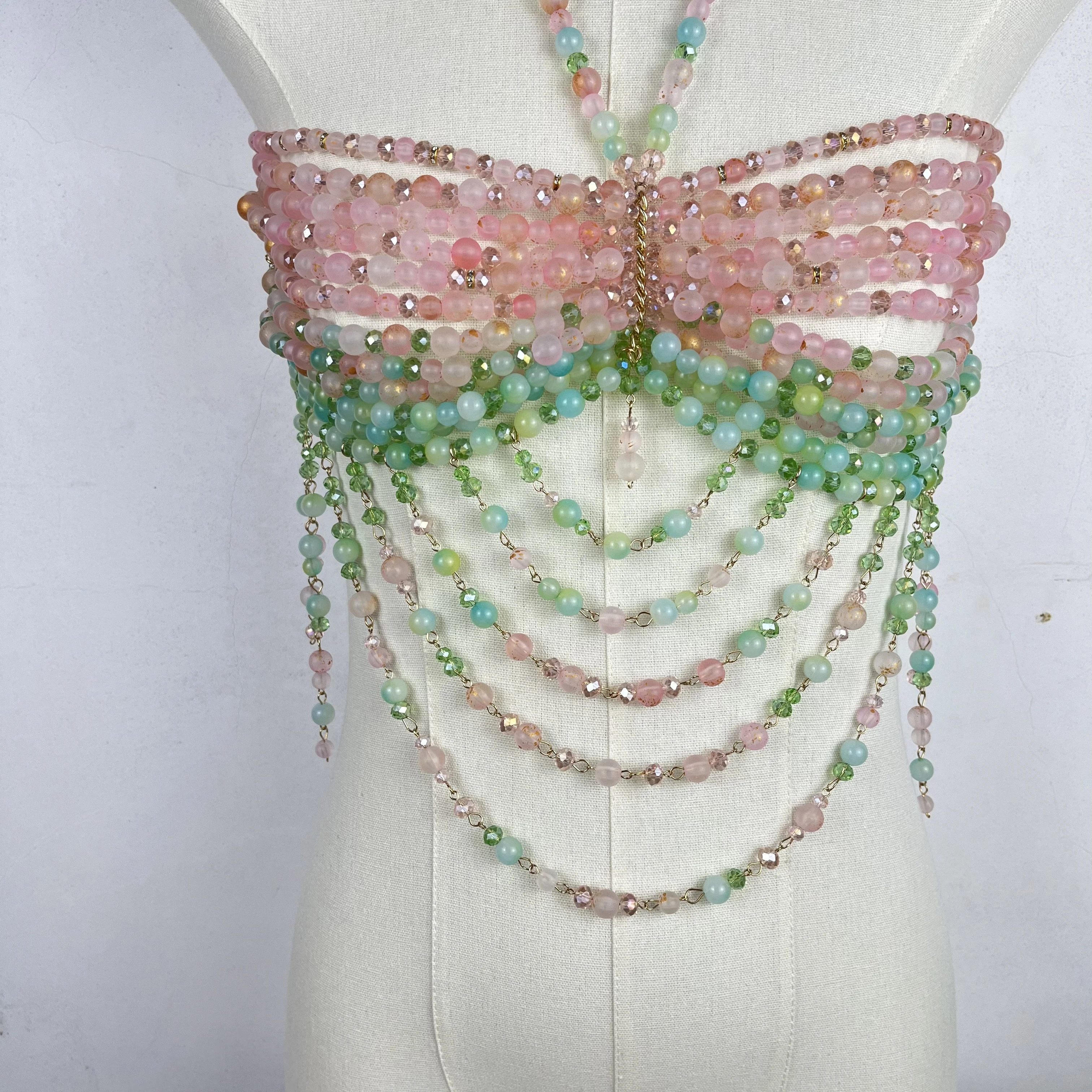 ใหม่โบฮีเมียนลูกปัด Body CHAIN Dopamine สาวร้อนชายหาดเทศกาลดนตรีอุปกรณ์เสริม Slimming และสร้อยคออเนกประสงค์