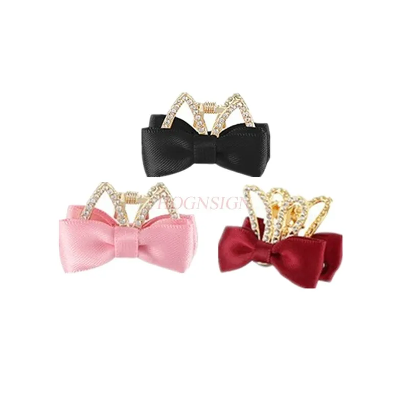 Rhinestone Bow Small Grip Clip Side Hair Ornaments High Grade Hairpin Headwear 2023 New