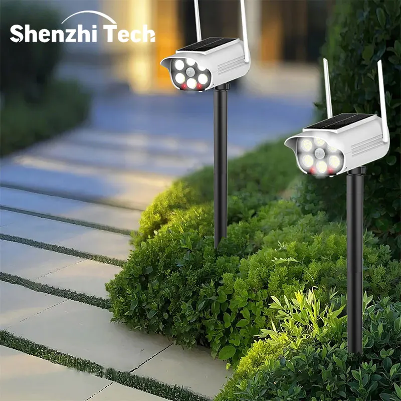 

Солнечный светильник-имитация камеры Shenzhi Tech с датчиком движения и креплением на грунт для сада, двора, подъездной дорожки
