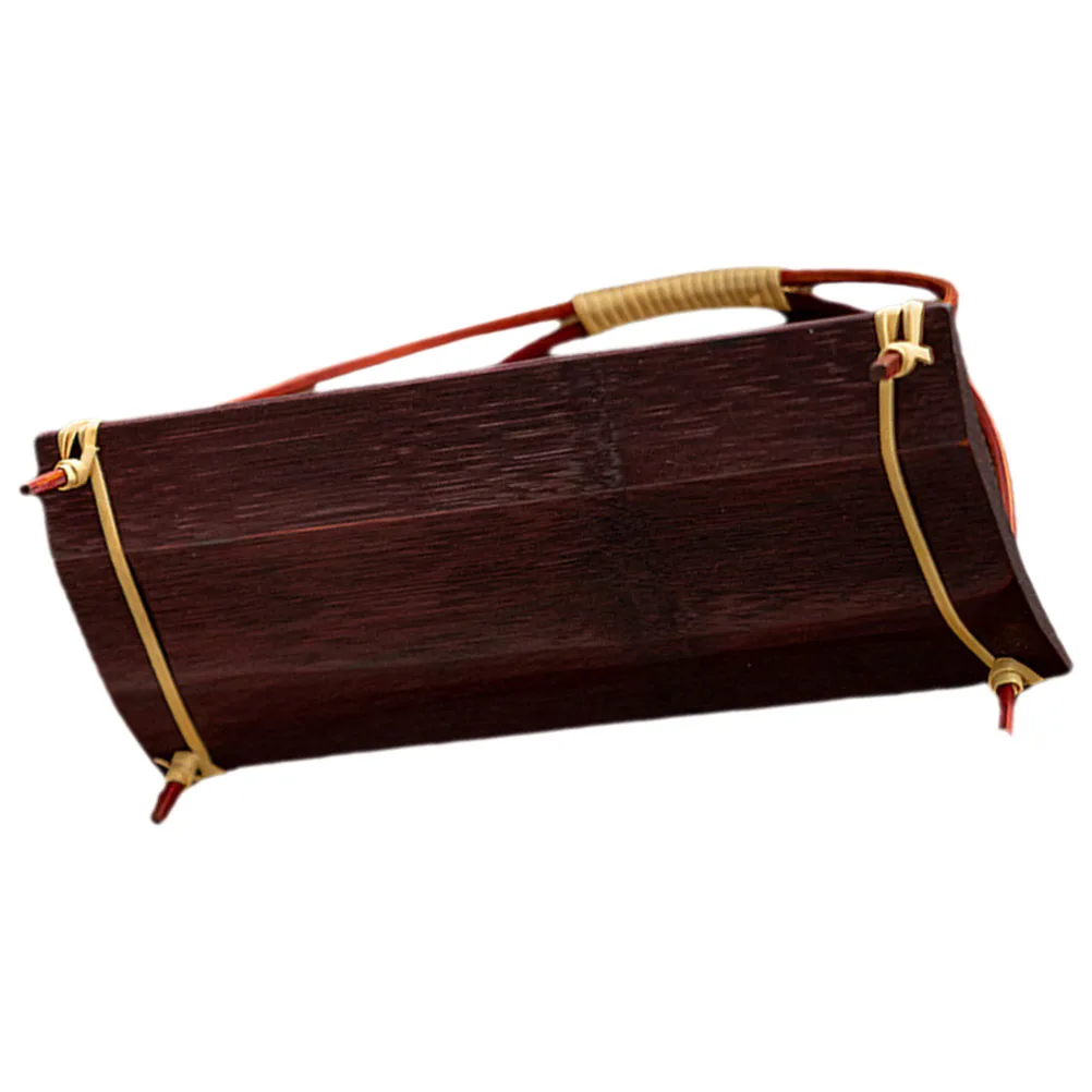 

Snack Basket Wooden Platter Food Serving Tray Retro Style Mini Bamboo Tea Party Dessert Plate Display Storage-serving Platter