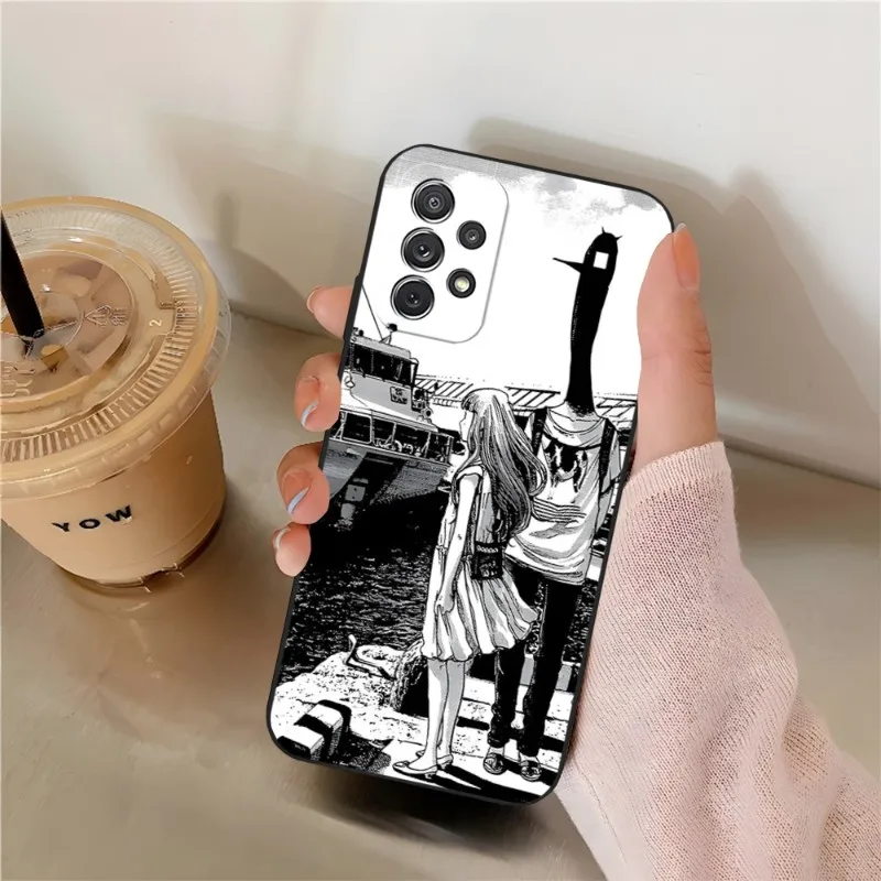 Oyasumi Punpun Minimalist Punpun Phone Case For Samsung A52 A53 A51 A12 A50 A33 A13 A22 A31 A40 A03S A32 A21 A81 A42 Black