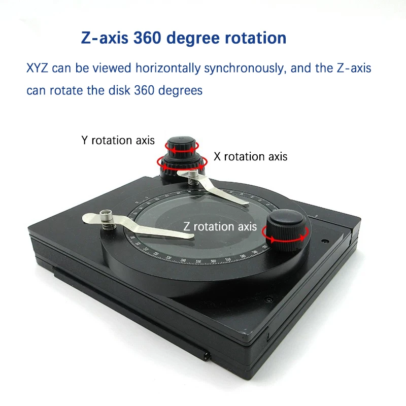 All Metal Microscope Precision Rotating Mobile Platform XYZ Axis Three-Axis Bidirectional Rotating Stage