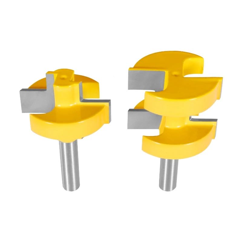 YUSUN 2PCS Tongue&Groove Assembles Cover 1-1/2 Router Bit Carbide Tipped Woodworking Milling Cutter For Wood Tools
