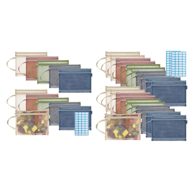 

10 PCS Mesh Zipper Bags, Double Wall Nylon Mesh Bags As Shown For Tabletop Games And Puzzle Storage