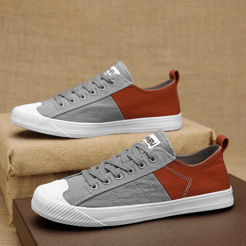 

Летние кеды из канваса для мужчин: легкие, дышащие, повседневные, удобные, на плоской подошве, вулканизированные. Горячая распродажа!