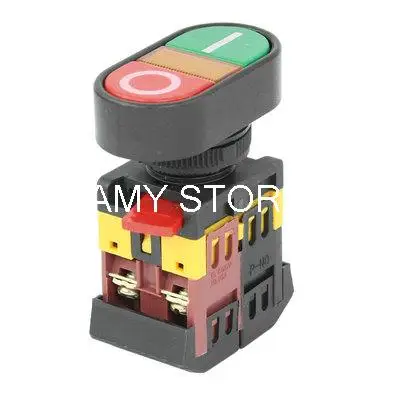 AC 600V 10A Indicator Light AC 110V 220V-240V 380V ON OFF START STOP Momentary Push Button Switch 22mm Mounting Hole APBB-22&25N