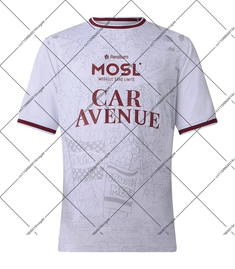 2526 بلوزات رجالية قصيرة الأكمام الأكثر مبيعًا سريعة الجفاف قمصان للأولاد قمصان FC Metz ملابس مطبوعة ثلاثية الأبعاد