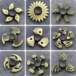 Gyro Toy Brass Color Finger Spinner Zinc Alloy ADHD Anxiety Fidget Spinner Metal Cool Hand Spinning Kids Toys