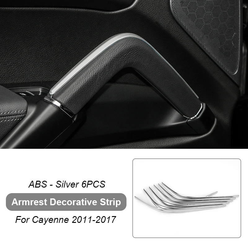 Dla Porsche Cayenne 2011 2012 2013 2014 2015 2016 2017 Podłokietnik konsoli środkowej samochodu ABS Jasny pasek Klamka dekoracyjna Listwa ozdobna — zdjęcie 7