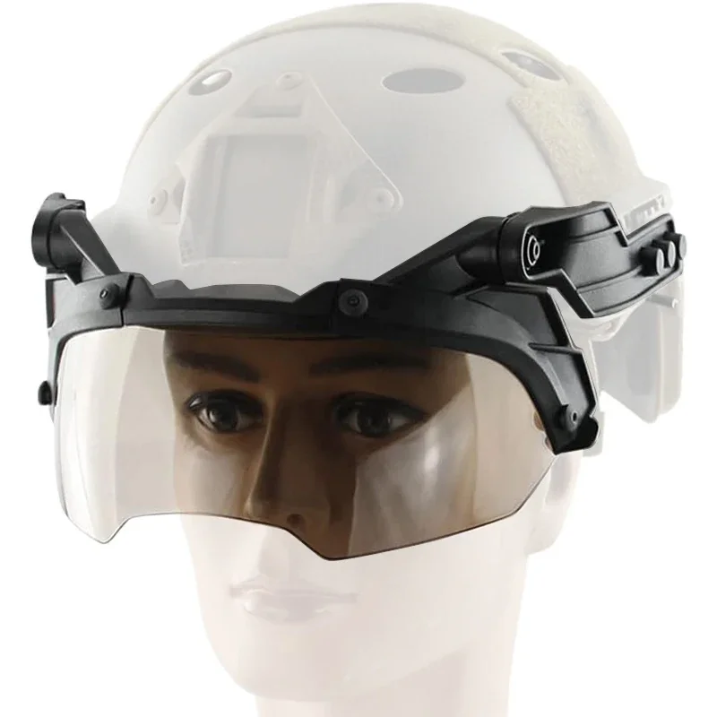 

Adjustable Tactical Helmet Flip Goggles Eyewear Protective with Rail Mount Adapt FAST MICH Helmet helmet B