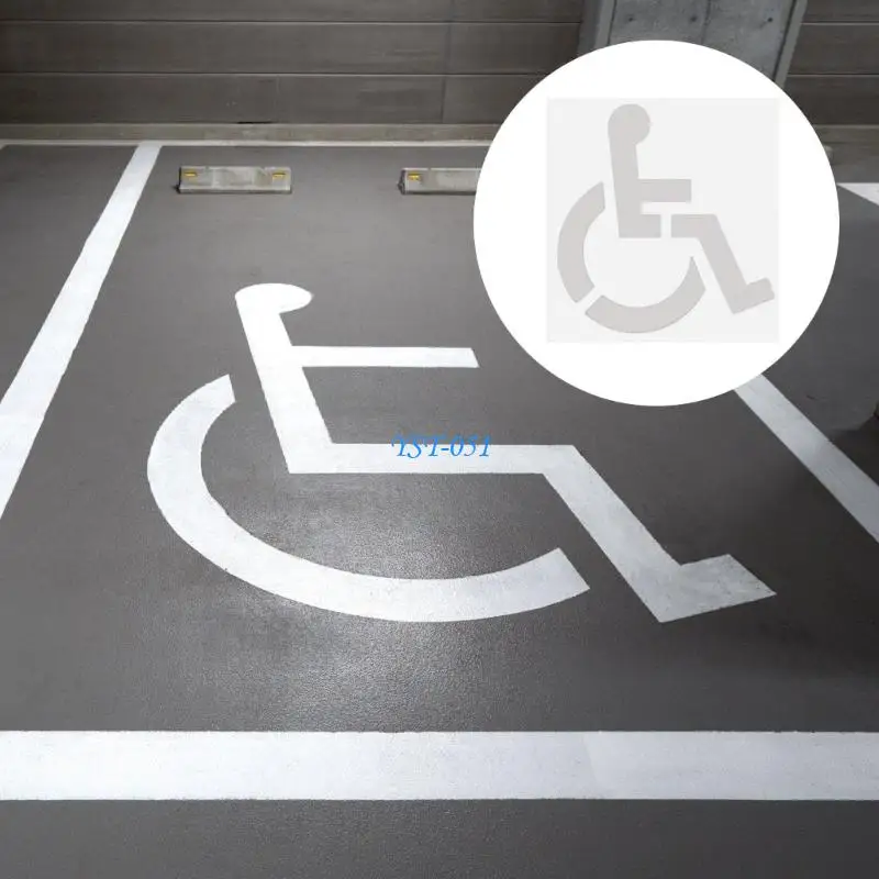 E15A Handicap Stencil Reusable Silicone Parking Lot Stencil Flexible Garage Marker Folding Handicapped Parking Stencils