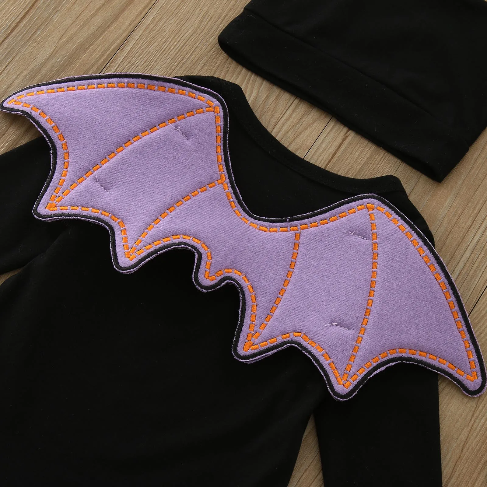 Infant Girls Boys Rompers Sets Baby First Halloween Costumes Bat Cosplay Soft Fleece Romper Jumpsuit Sets With Wing Hat Set