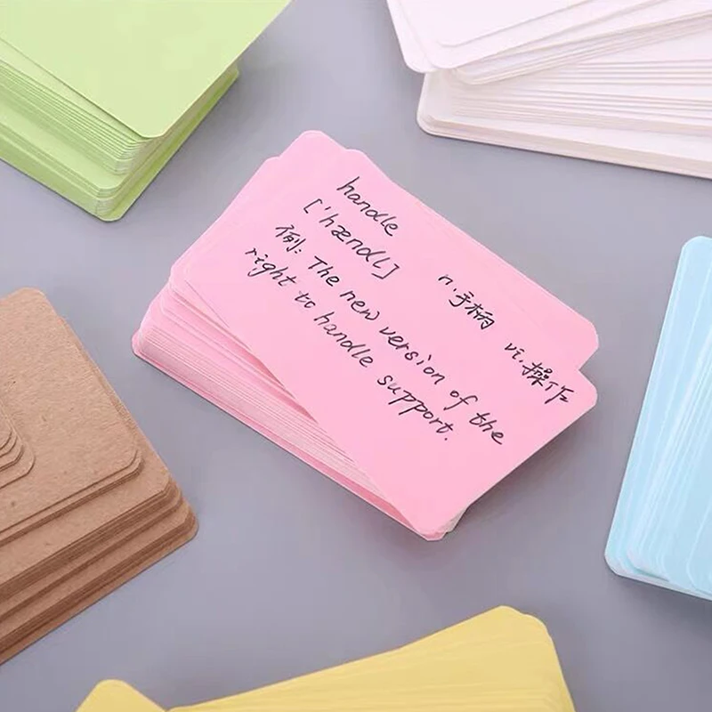 100pcs/box Kraft Paper Card Blank Business Card Message Thank You Card Writing Card Label Bookmark Learning Card