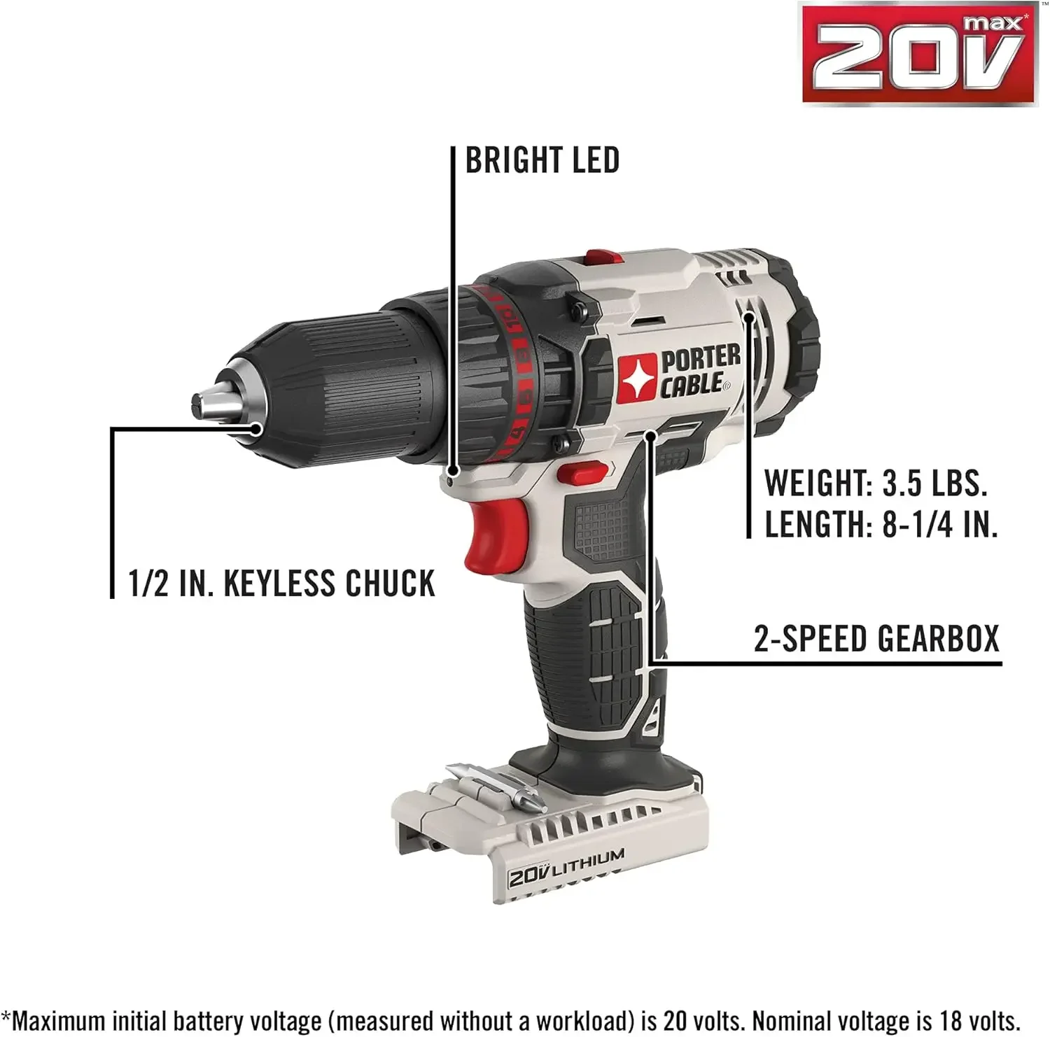 -20V MAX* Cordless Drill Combo Kit, 4-Tool (PCCK615L4)