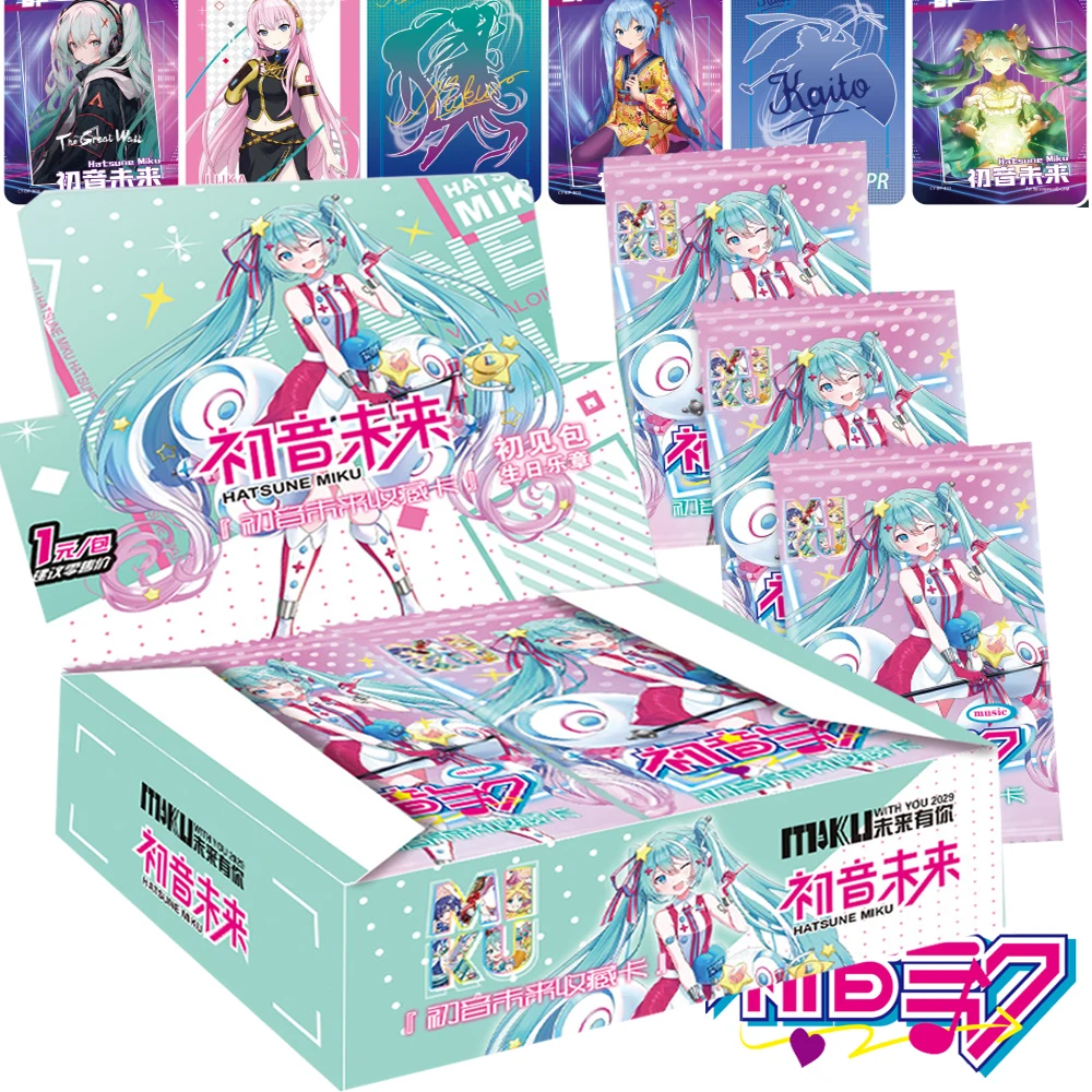 Anime Hatsune Miku Collection Cards Famous Japanese Virtual Idol Songstress Royal Highness Princess Periphery Cards Child Gift