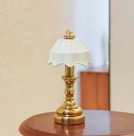 Dollhouse Accessories Mini Retro Coloured Glazed Table Lamp Miniature Model Toy Shooting Props Decoration DIY Gift