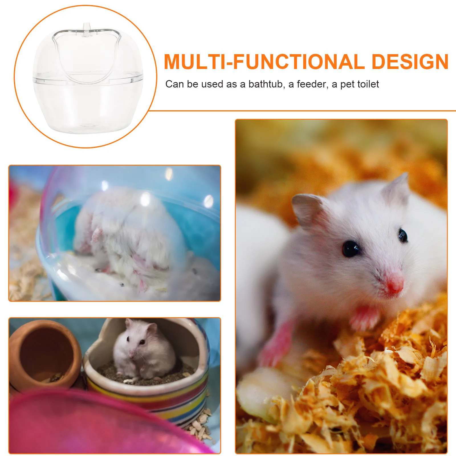 

1Pcs Pet Hamster Bathroom Transparent Plastic Bath Container Sand Bath Box Small Animal Toilet Supplies Hamster Bathroom