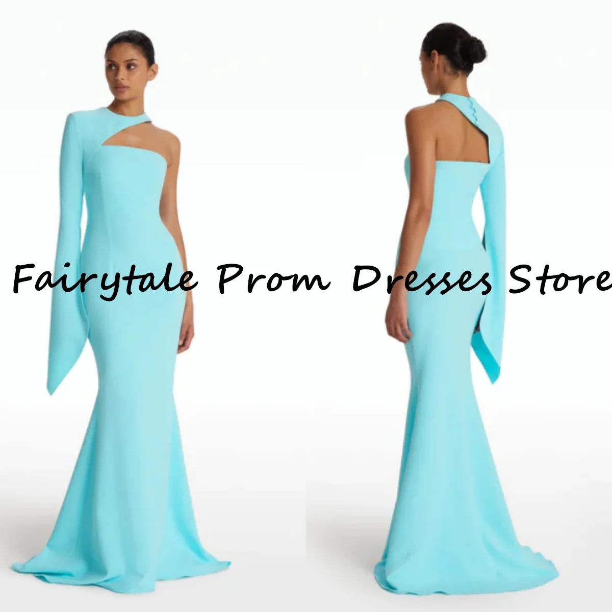 

Fairytale فستان حفلات الزفاف O Neck Matt Satin Formal Celebirty Night Prom Gowns Dress Floor-Length Elegant and pretty women's