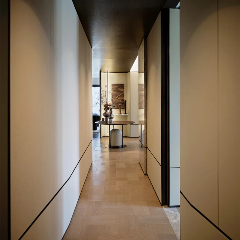 ديكور المنزل الداخلي أثاث مختلف التخصيص أبواب خشبية طاولات الطعام خزائن تخصيص المنزل بأكمله