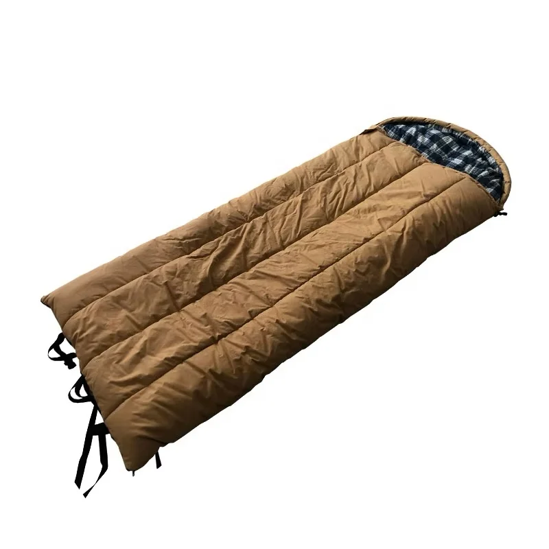 Heavy 10lb Flannel Canvas Mummy Style Winter Sleeping Bag for Adults for Outdoor Camping and Hunting