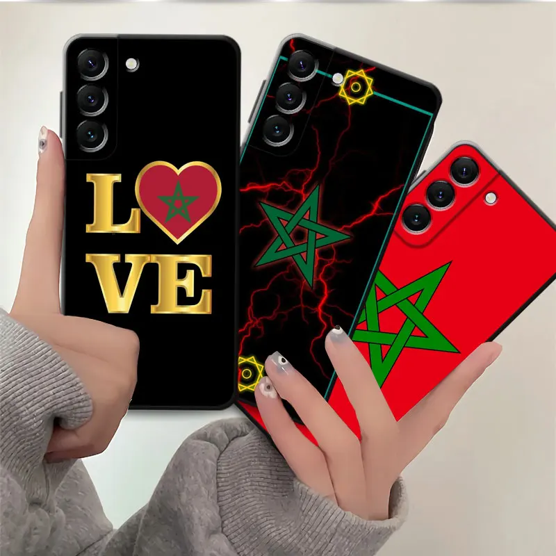 For Samsung S22 Ultra 5G S20 FE S21 Plus Note 20 10 S10 Lite S10e S9 S7 S8 S20FE Note20 Note10 Phone Funda Morocco Flag Soft