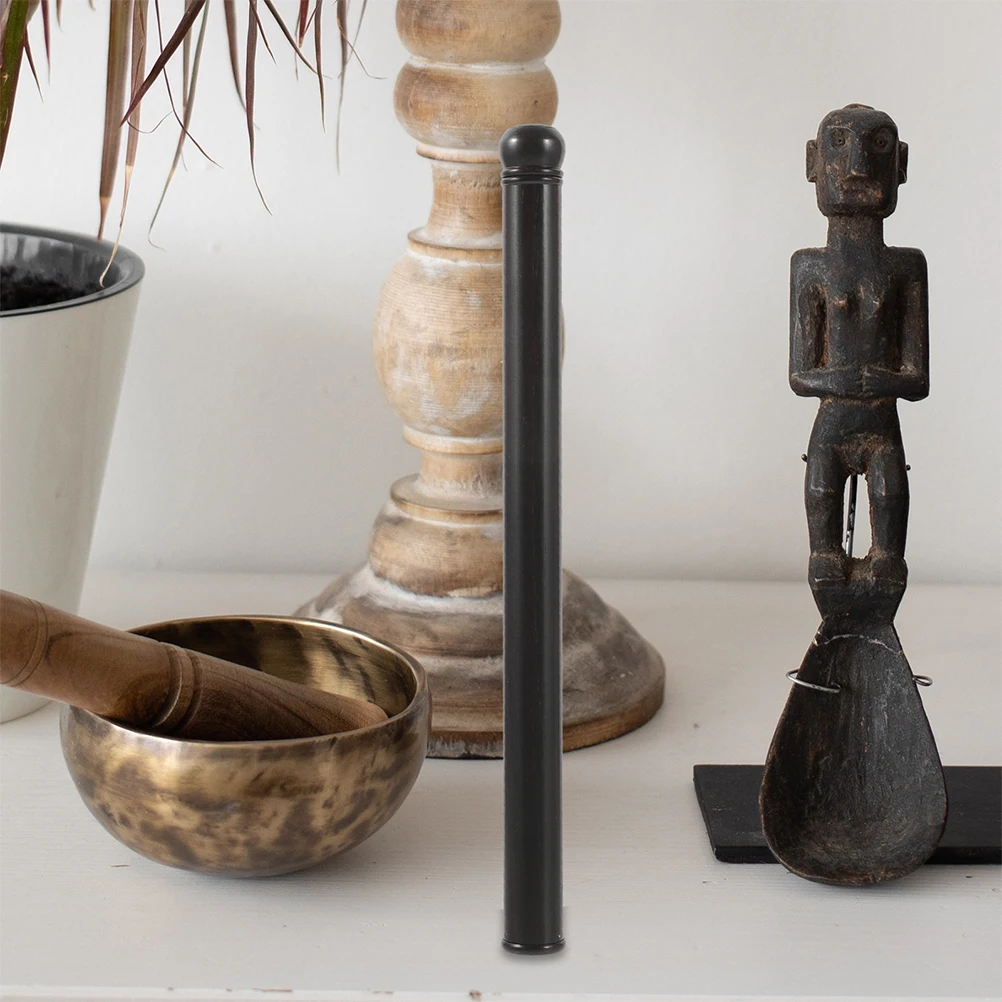 

2pcs Wood Sandalwood Incense Tube Stick Holder Black Decorative Ebony Construction Screw Cap Household Mini Storage