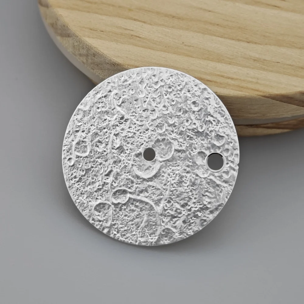 Esfera NH35 con superficie lunar, diseño original, Diseño Artesanal, modificación y montaje de esfera espacial, accesorio de reloj mecánico, tamaño 28,5