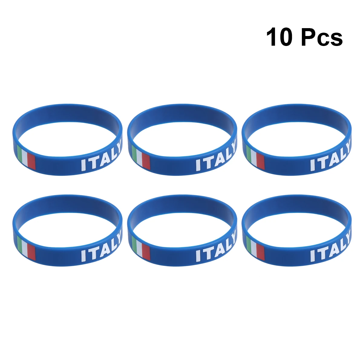 

10 pcs SiliconeWristbandDurableSoftOneSizeFitsMostCheerCountryGamesRaceSportsPlaygroundCountryFlagBraceletEnvironmentalFriendly