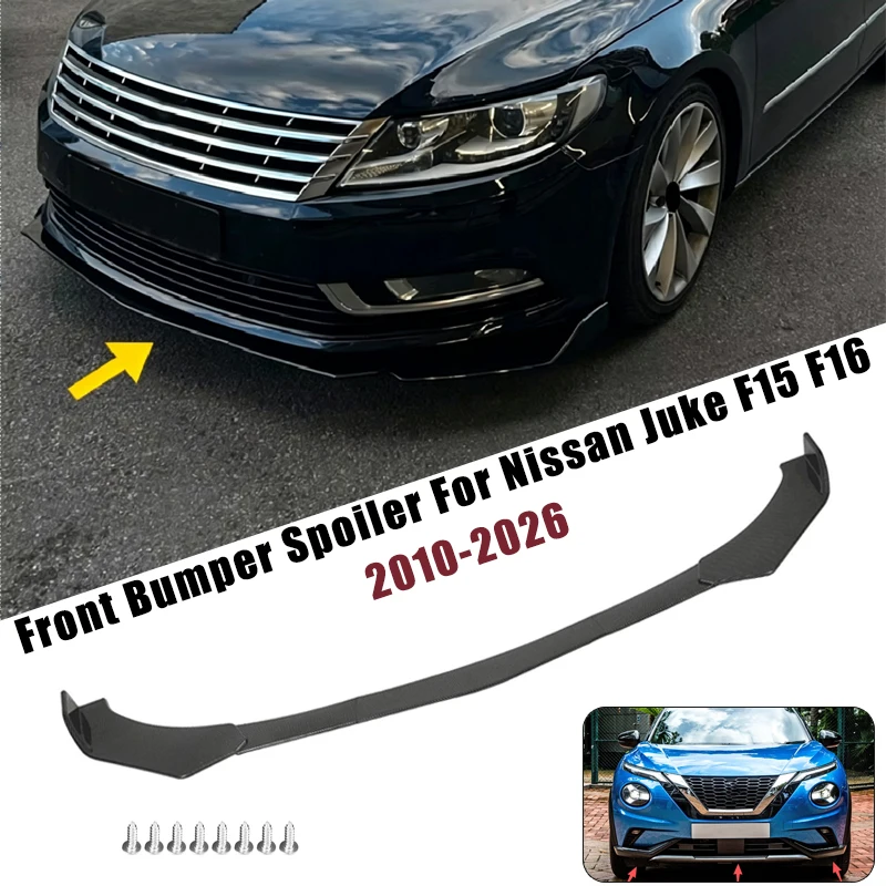 Sport Front Bumper Splitter Spoiler Lip For Nissan Juke F15 F16 2010-2026 5Pcs Adjustable Sectional Car Exterior Tuning Body Kit