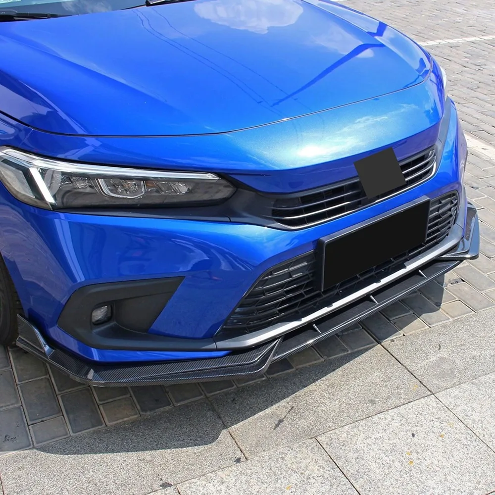 For Honda Civic 2022 2023 11th Gen Car Accessories3PCS Front Bumper Lip Spoiler Side Splitter Deflector Guards Body Kit Cover