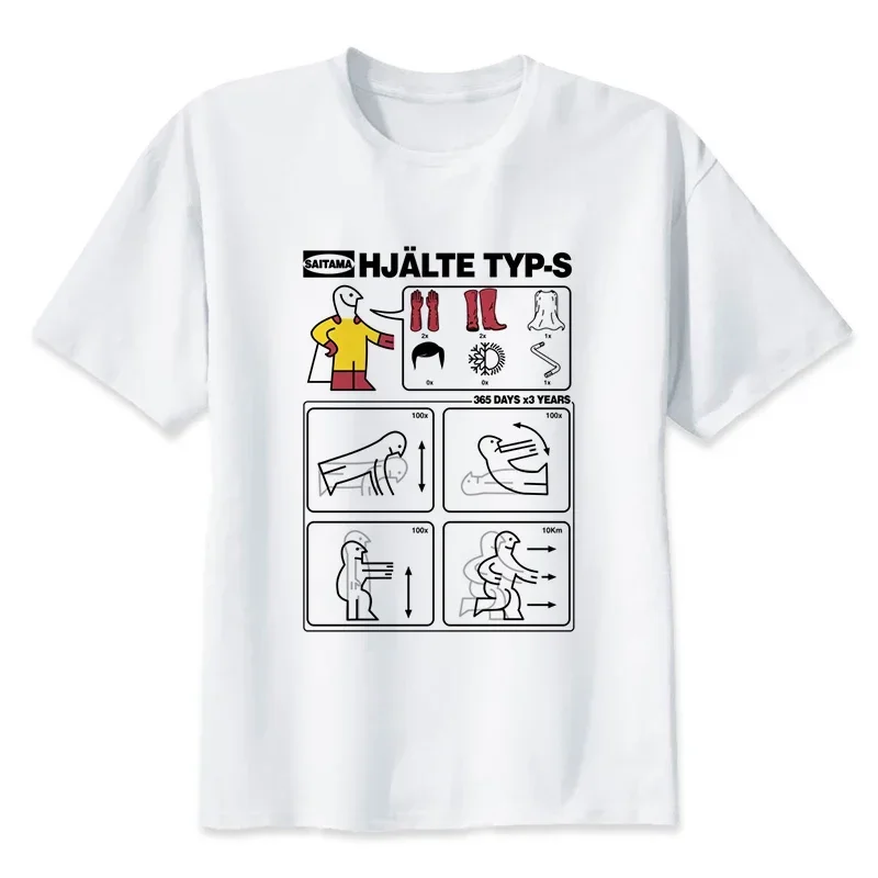 one punch man saitama t shirt men Summer japanese anime funny print T Shirt boy short sleeve with white color Fashion Top Tees