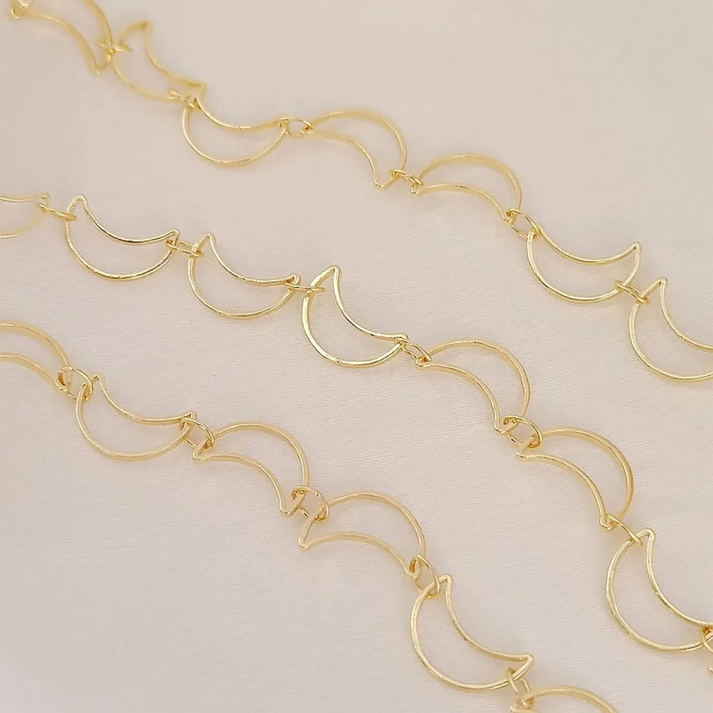 

Copper-clad Gold 14K Moon-shaped Chain Crescent Loose Chain Semi-finished Product Bracelet Necklace DIY Accessory Material