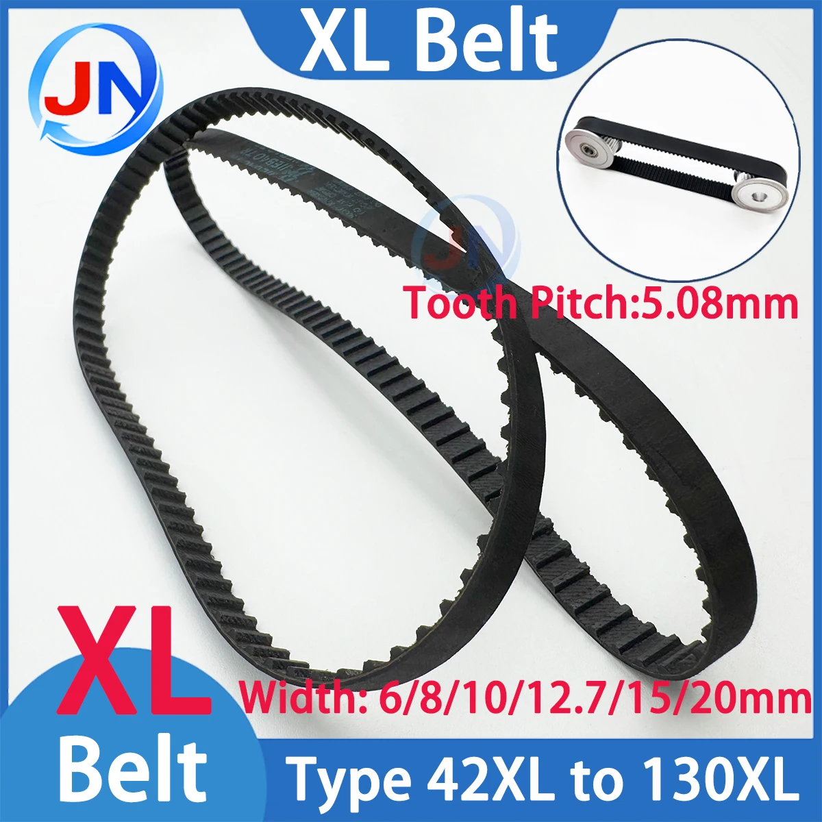 XL High Torque Rubber Timing Belt 42XL 70XL 86XL 128XL 130XL Belt Width 6mm 8mm 10mm 15mm 20mm XL Synchronous Closed Loop Belt
