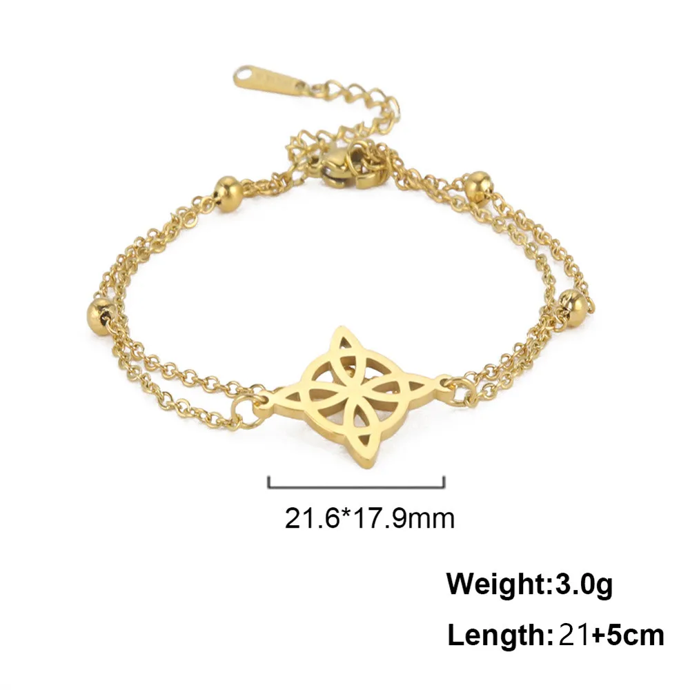 Frauen Bohemian Layered Keltische Knoten Fußkettchen Sommer Strand Perle Kette Auf Fuß Hexe Knoten Knöchel Armbänder Für Frauen Bein Kette Schmuck – Detail 6