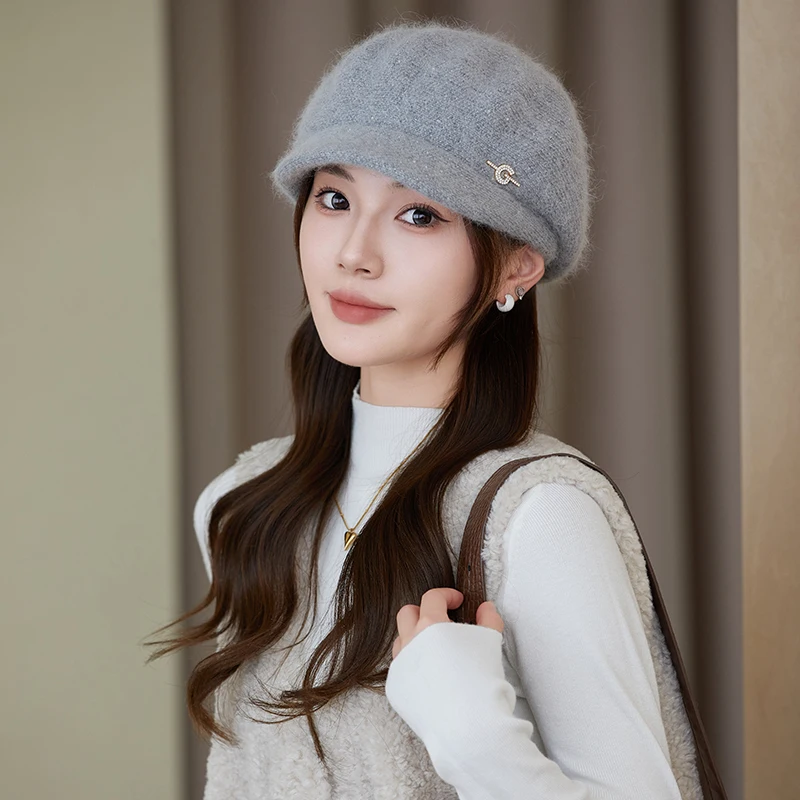 Cappello berretto di lana retrò autunno inverno donna British Hepburn elegante artista pittore cappelli spessa calda lana zucca berretti Cap