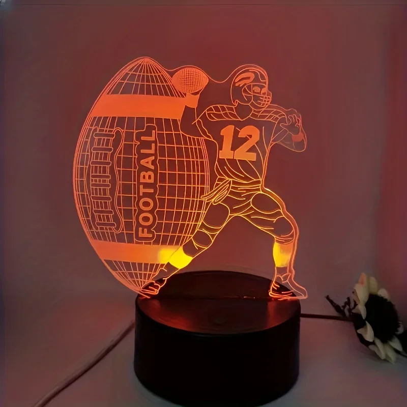 Fußball Nachtlicht, 3D LED Folie mit Fernbedienung und USB-Kabel 16 Farben variables Licht für Weihnachten Geburtstag Fan Geschenk