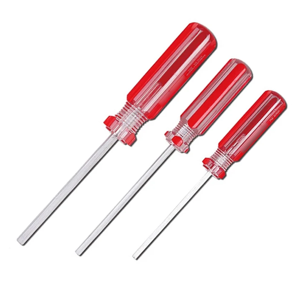 5/1pcs Hexagon Screwdriver Flat Head Hex Shank Magnetic Screwdriver Steel Hand Manual Tool Repair Tools 1.5/2/2.5/3/4/5/6mm