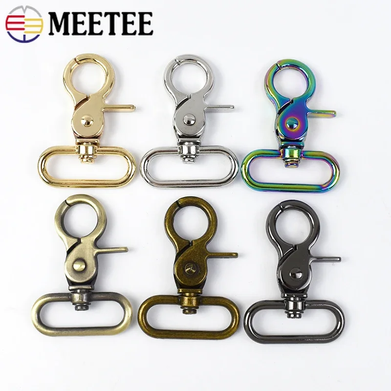 20Pcs Meetee 20-50mm Metal Belt Buckles Luggage Strap Lobster Carbines Swivel Trigger Snap Hook Collar DIY Bag Accessories