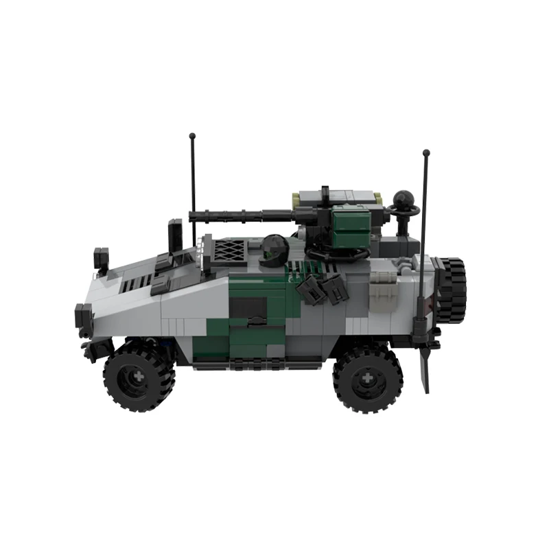 MOC 軍事シリーズヴァンガード ASV 装甲セキュリティ車両モデルビルディングブロック技術レンガセット DIY 男の子のおもちゃクリスマスギフト